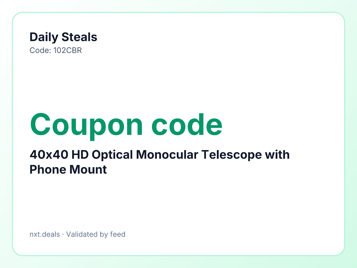 40x40 HD Optical Monocular Telescope with Phone Mount