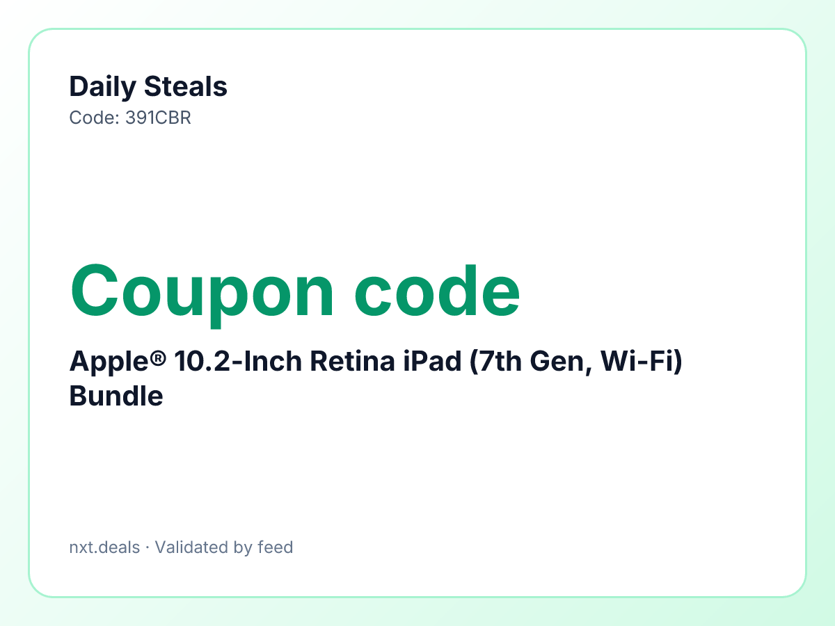 Apple® 10.2-Inch Retina iPad (7th Gen, Wi-Fi) Bundle