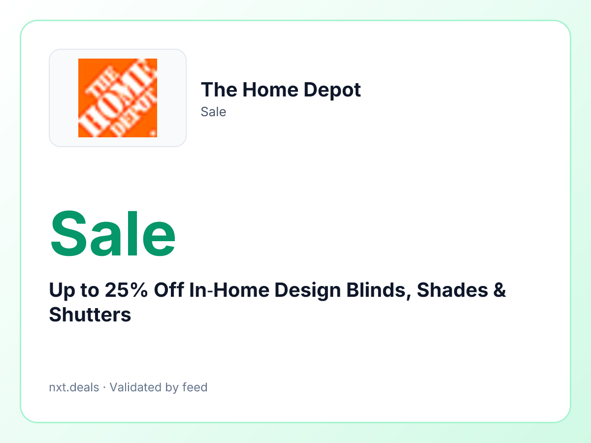 Up to 25% Off In‑Home Design Blinds, Shades & Shutters
