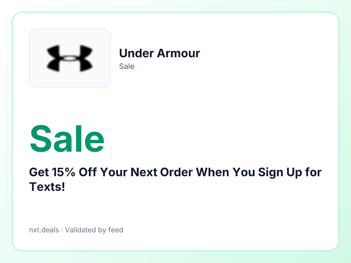 Get 15% Off Your Next Order When You Sign Up for Texts!