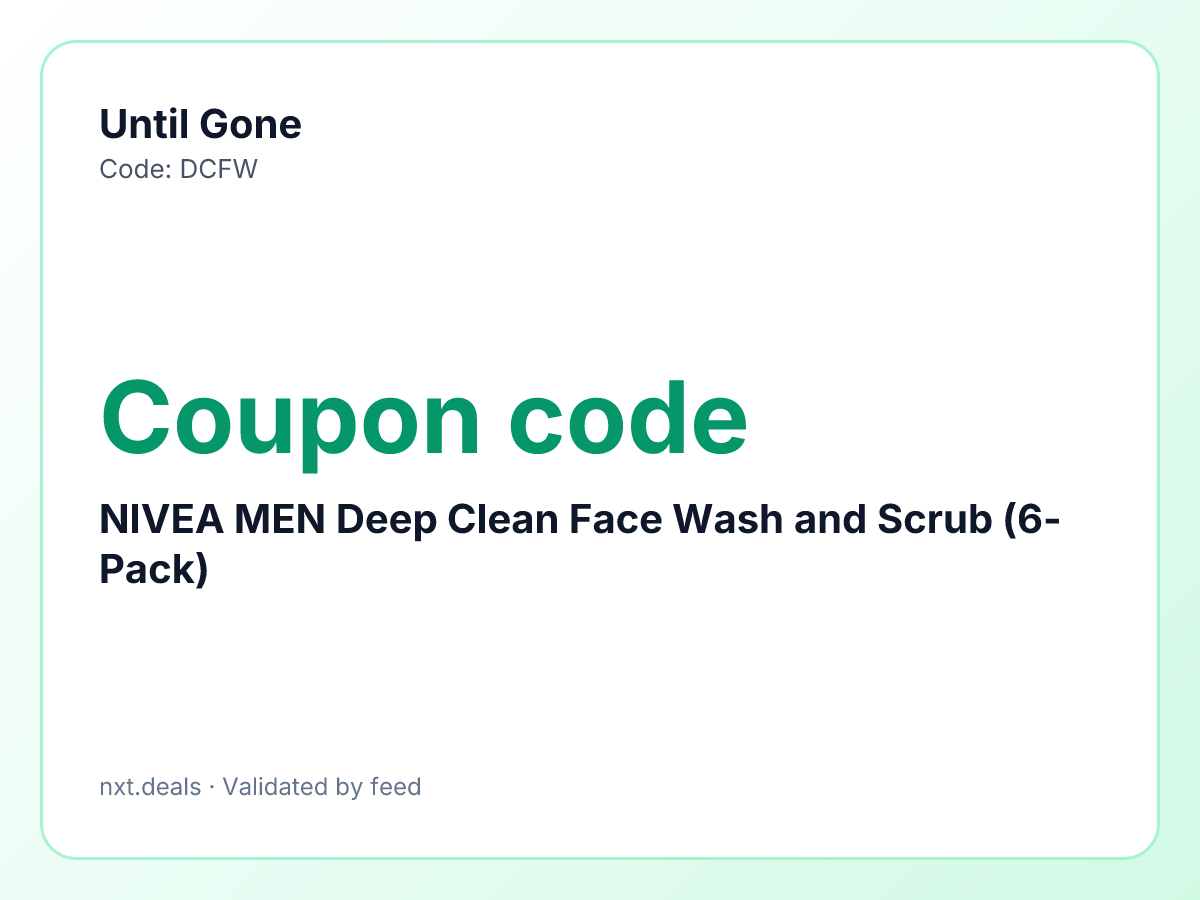 NIVEA MEN Deep Clean Face Wash and Scrub (6-Pack)